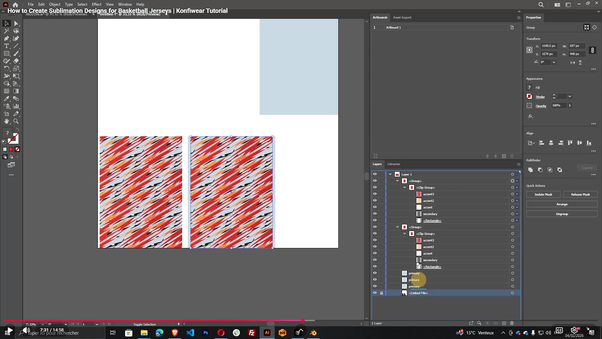 Illustrator showing Select Same Fill Color and Compound Path workflow for clean vector layers